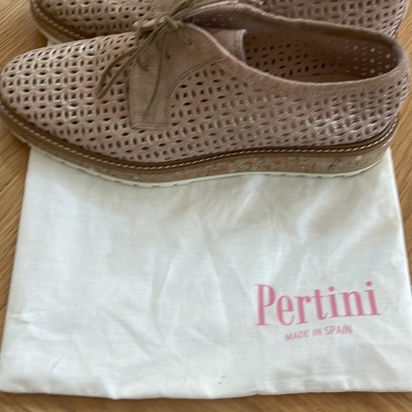 Shimmer Pink Suede Loafers with cork and white rubber sole - Picture 6 of 6